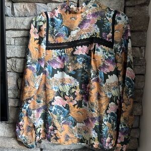 Sezane floral silk tunic